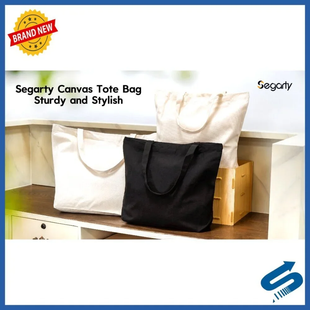 Large Canvas Tote Bags Heavy Duty Reusable Grocery Shopping DIY Craft